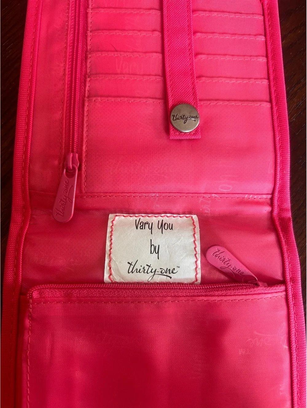 Thirty-One Pink Crossbody Organizer Bag with Adjustable Strap